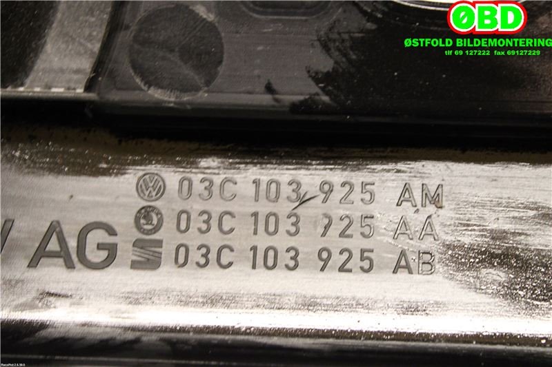 Motordeksel over motor til VW EOS 2006-2013  (VOLKSWAGEN|03C 103 925 AM||03C103925AM)