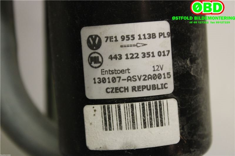 Viskermotor frontrute til VW Transporter / Caravelle 2009-2015 (Fase 2) (T5) (T5) (VOLKSWAGEN|7E1 955 113 B||7E1955113B)