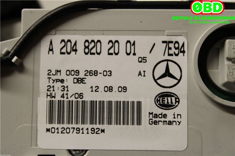Tak konsoll til Mercedes GLK 2008-2015 (X204) (X204) (MERCEDES|A 204 820 20 01||2048202001)