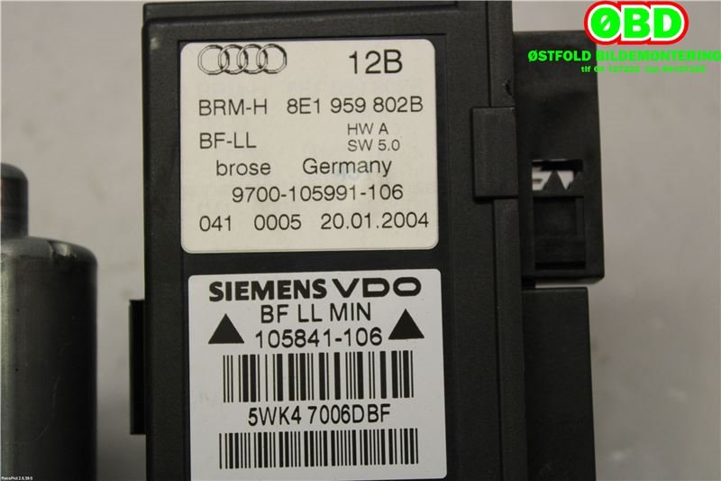 Ruteheis høyre foran til Audi A4 2001-2004 (Type II) (B6) (B6) (AUDI|8E1 959 802 G||8E1959802B)