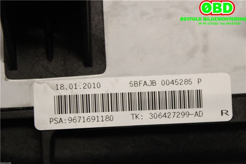 Airbag passasjer til Citroën C3 2010-2016 (Type II) (CITROEN|8216YY|1671969980|9671691180)