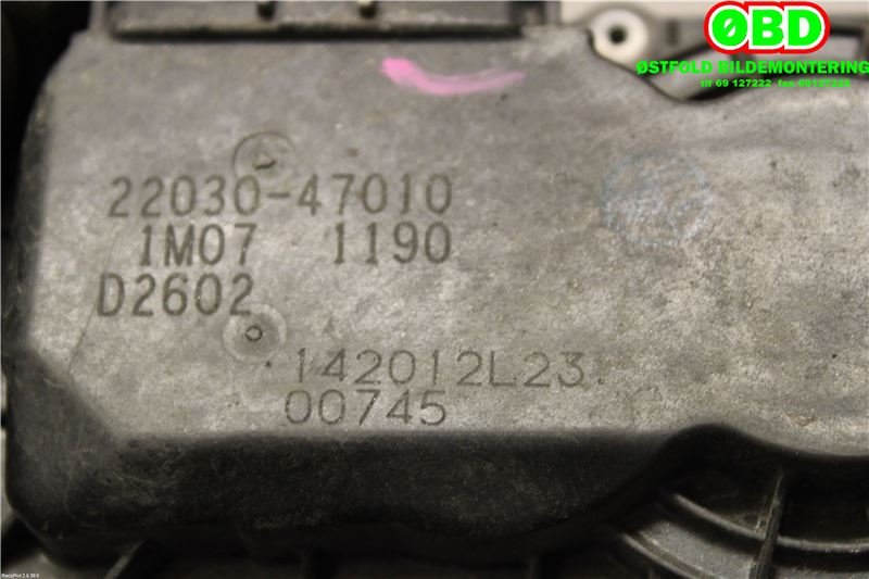 Spjeldhus til Toyota Yaris 2009-2011 (Type II, Fase 2)  (TOYOTA|2203047010|)