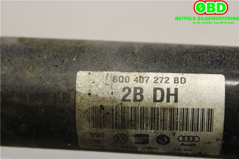 Drivaksel høyre foran til Škoda Fabia 2000-2007 (Type I)  (SKODA|6Q0 407 272 BD||6Q0407272BD)