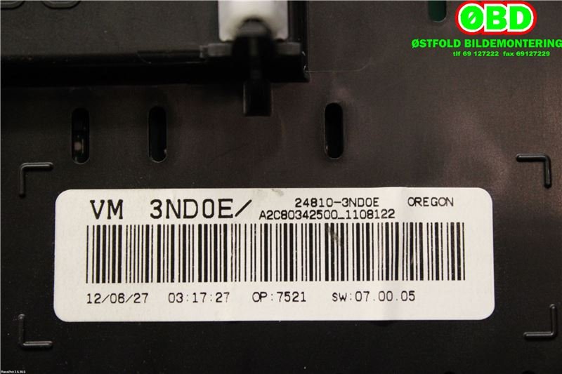 Instrumentpanel til Nissan Leaf 2011-2017 (Type I)  (NISSAN|248103ND0E|)