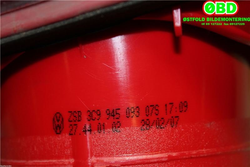 Baklykt venstre indre til VW Passat 2005-2010 (B6) (B6) (VOLKSWAGEN|3C9 945 093||3C9945093)