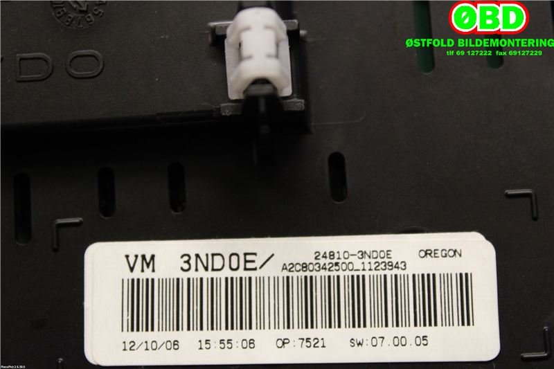 Instrumentpanel til Nissan Leaf 2011-2017 (Type I)  (NISSAN|248103ND0E|)