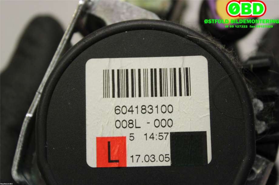 Airbag beltestrammer til Audi A3 2003-2008 (Type II, Fase 1)  (AUDI|8P4857705B|)
