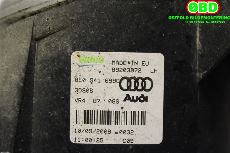 Tåkelykt venstre foran til Audi A3 2009-2012 (Type II, Fase 2) (AUDI|8E0 941 699 C|8E0 941 699 E|8E0941699C)