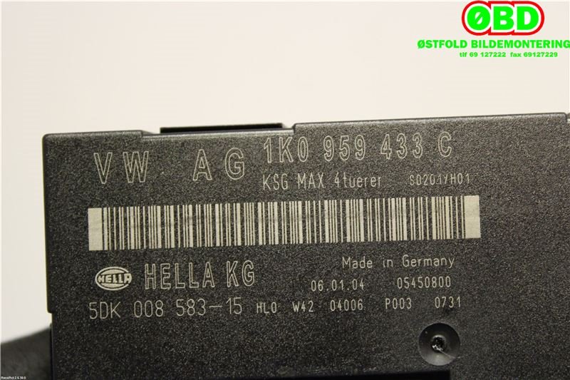 Styreenhet comfort (BCM) til VW Touran 2003-2006 (Type I, Fase 1)  (VOLKSWAGEN|1K0 959 433 AK||1K0959433C)