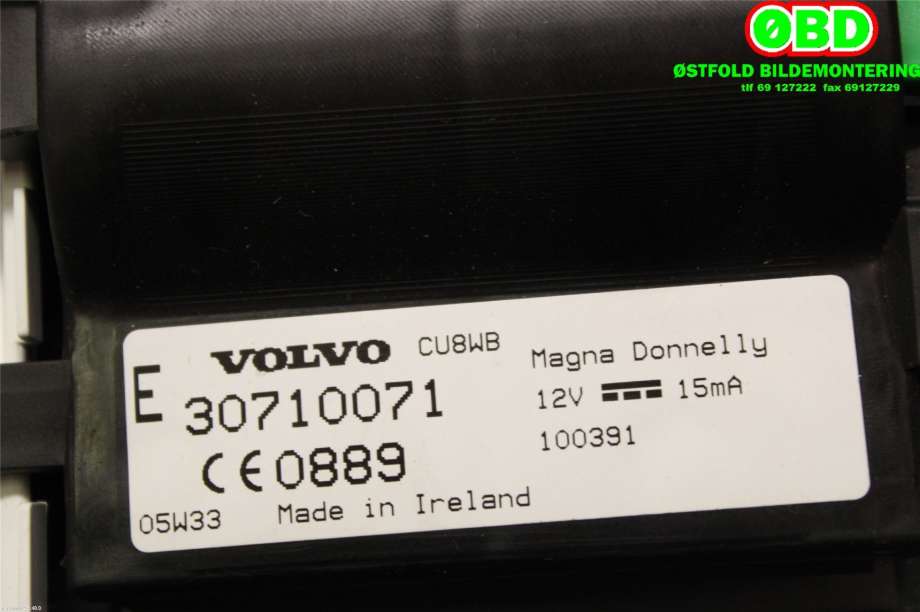 Instrumentpanel til Volvo C70 2006-2010 (Type II, Fase 1)  (VOLVO|8603828||30728774)