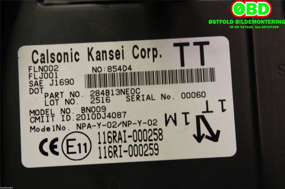Styreenhet diverse til Nissan Leaf 2011-2017 (Type I)  (NISSAN|284B13NE0C|)