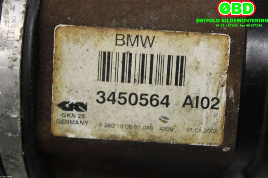 Drivaksel høyre foran til BMW X3 2007-2010 (Fase 2) (E83) (E83) (BMW|31603450564||3450564)
