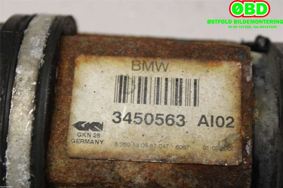 Drivaksel venstre foran til BMW X3 2007-2010 (Fase 2) (E83) (E83) (BMW|31603450563||3450563)