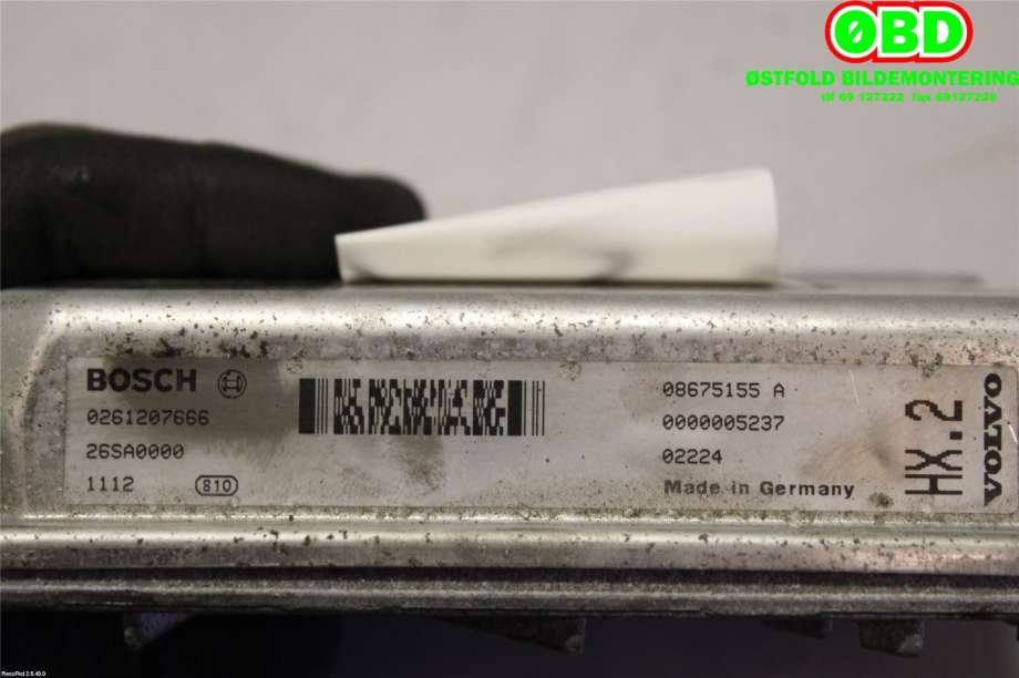 Styreenhet motor til Volvo V70 2000-2004 (Type II, Fase 1)  (VOLVO|8602779|0261207666|)