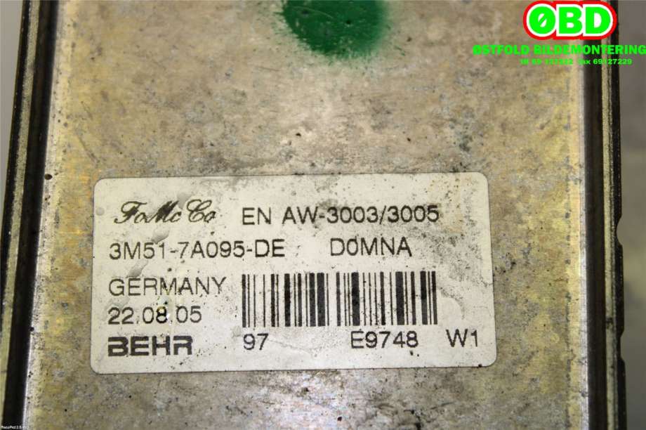 Oljekjøler til Volvo C70 2006-2010 (Type II, Fase 1)  (VOLVO|30741956||3M517A095DE)
