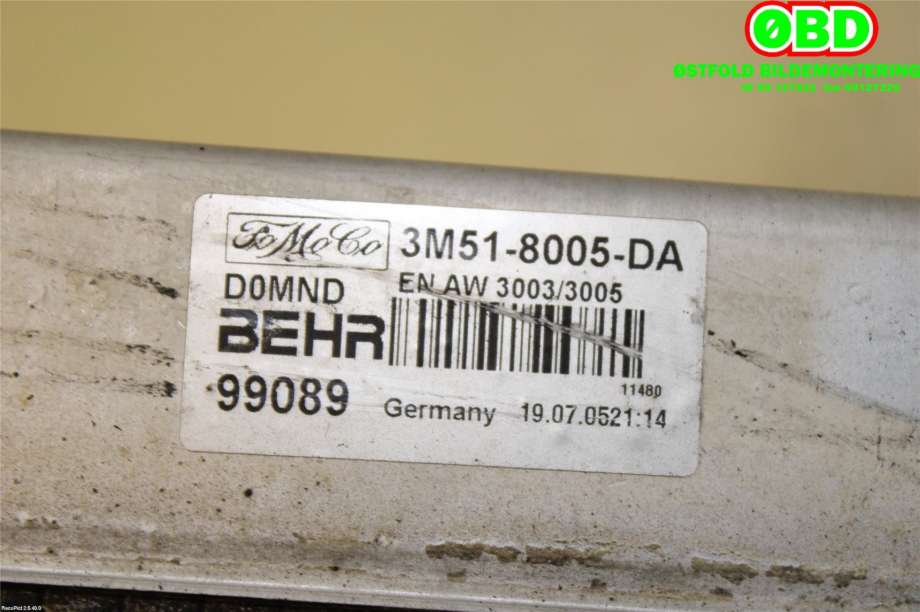 Radiator (automat gir) til Volvo C70 2006-2010 (Type II, Fase 1)  (VOLVO|36000378||3M518005DA)