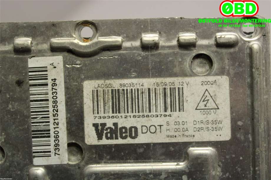 Styreenhet xenon/ballast til Citroën C4 2004-2011 (Type I)  (CITROEN|6224F9|89035114|)