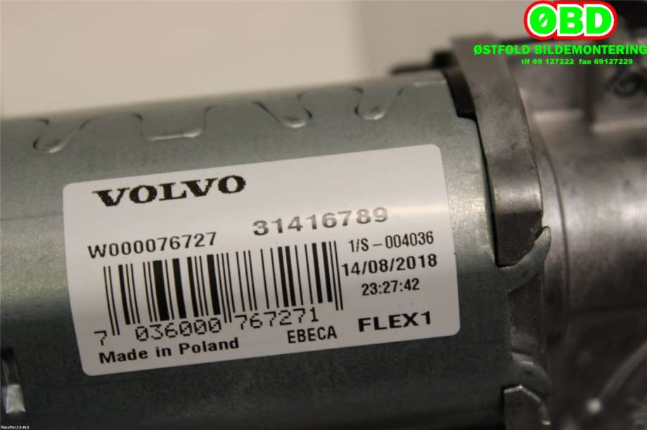Viskermotor bakrute til Volvo XC60 2017-->> (Type II)  (Volvo|31416789|W000076727)