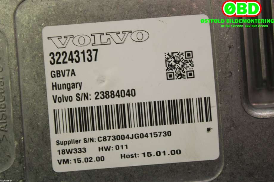 Styreenhet parkering til Volvo XC60 2017-->> (Type II)  (Volvo|32281512||32243137)