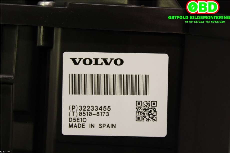 Instrumentpanel til Volvo XC60 2017-->> (Type II)  (Volvo|36011465||32233455)