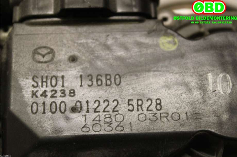 Spjeldhus til Mazda 6 2010-2013 (Type II, Fase 2)  (SH01136B0|)