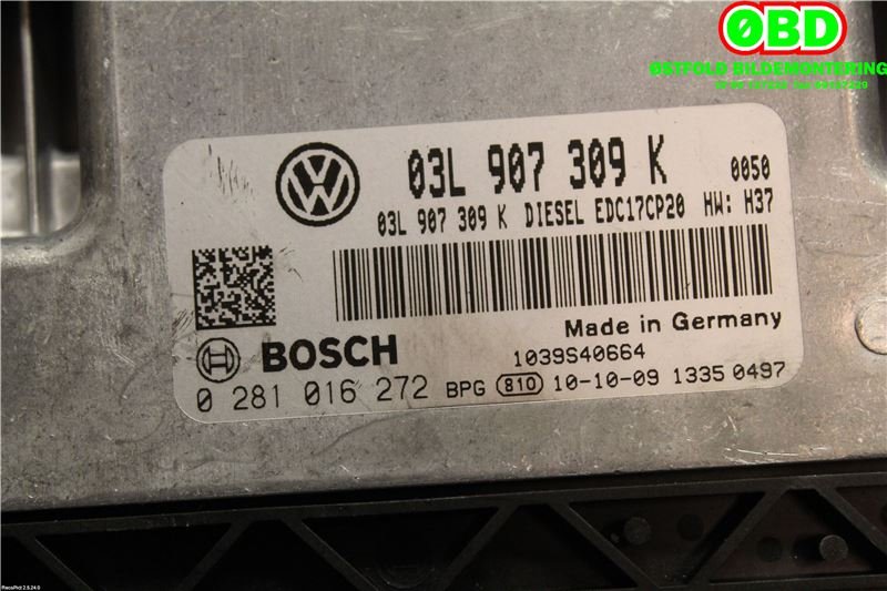 Styreenhet motor til VW Transporter / Caravelle 2003-2009 (Fase 1) (T5) (T5) (03L 906 022 CD|0281016272|03L907309K)