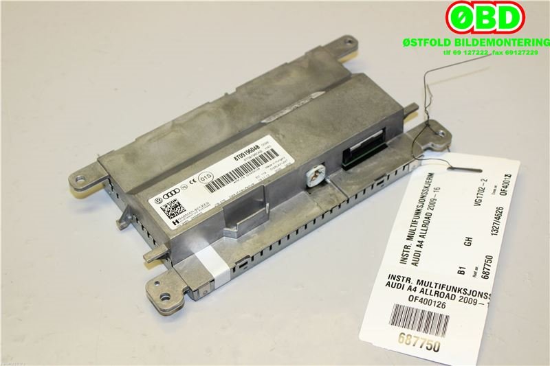 Instrument kjørecomputer til Audi A4, Allroad 2009-2016 (Type I) (B8) (B8) (AUDI|8T0 919 604 B||8T0919604B)