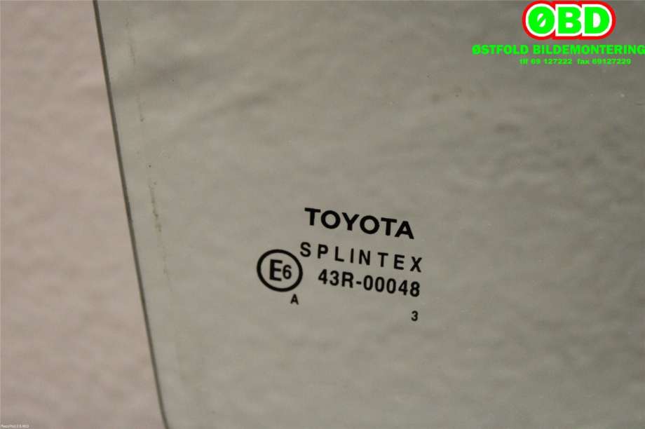 Siderute høyre bak til Toyota Yaris 2003-2005 (Type I, Fase 2)  (TOYOTA|681130D010|)