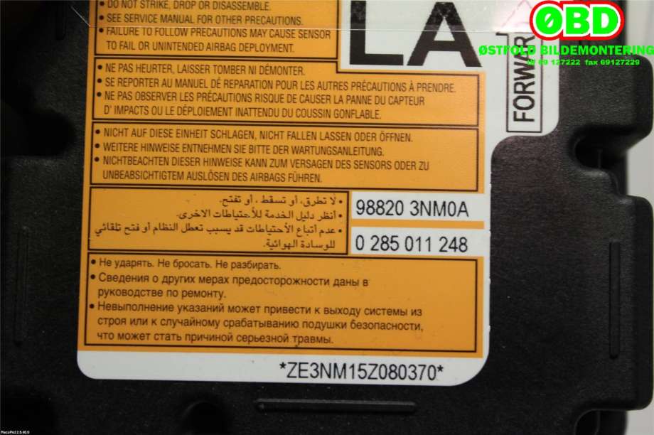 Airbag elektronikk til Nissan Leaf 2011-2017 (Type I)  (NISSAN|K88203NM0A||988203NM0A)
