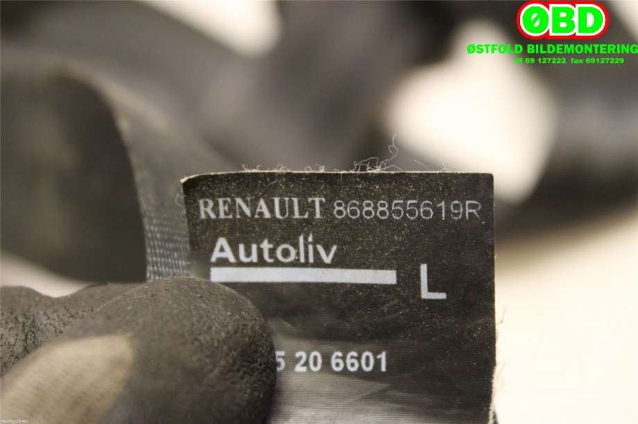 Airbag beltestrammer til Renault Zoe 2013-2019 (Fase 1)  (RENAULT|868855619R|868852607R)