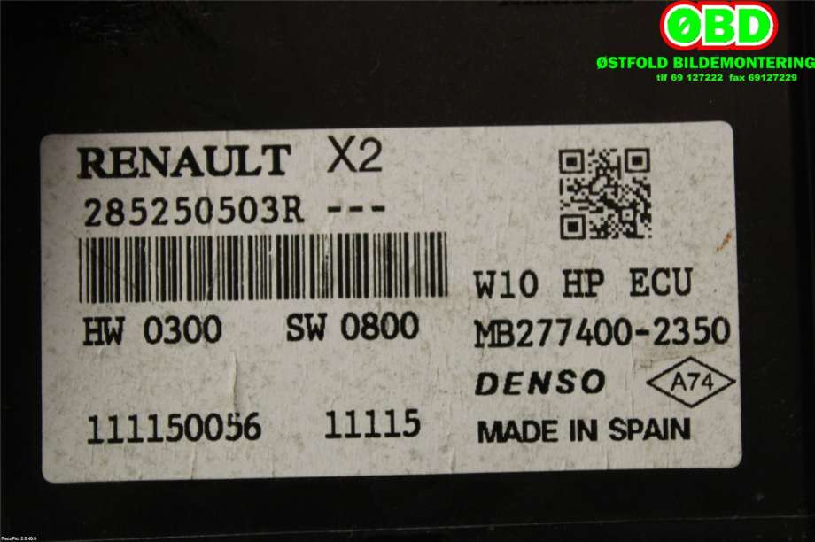 Styreenhet diverse til Renault Zoe 2013-2019 (Fase 1)  (RENAULT|285250503R|285255069R)
