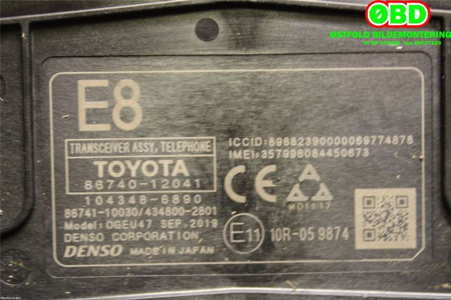 Styreenhet diverse til Toyota Corolla 2019-->> (TOYOTA COROLLA|8674012041|)