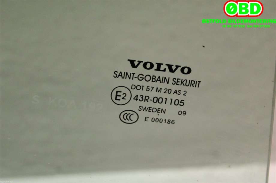 Siderute høyre bak til Volvo S80 2006-2013 (Type II, Fase 1)