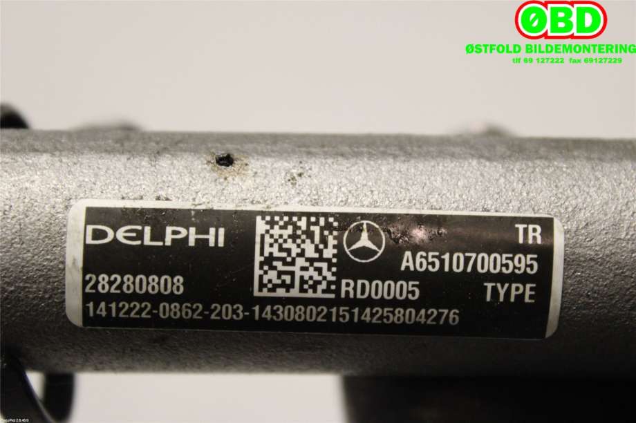 Dyseskinne (fuelrail) til Mercedes E-Klasse 2009-2013 (Fase 1) (W212) (W212) (A 651 070 05 95|A 651 070 08 00|6510700595)