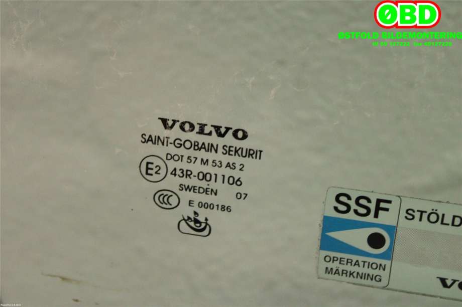 Siderute høyre foran til Volvo S80 2006-2013 (Type II, Fase 1)