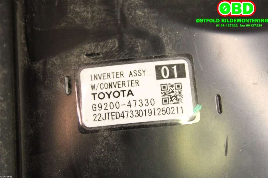 Inverter elbil til Toyota Corolla 2019-->>  (TOYOTA COROLLA|G920049135||G920047330)