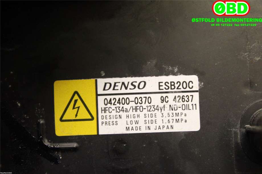 Aircondition kompressor til Toyota Corolla 2019-->>  (TOYOTA COROLLA|8837012080|0424000370|)