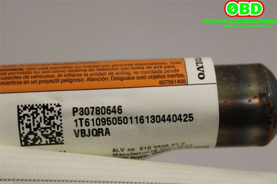 Airbag gardin venstre til Volvo V60 2010-2013 (Type I, Fase 1)  (VOLVO|30780646|)