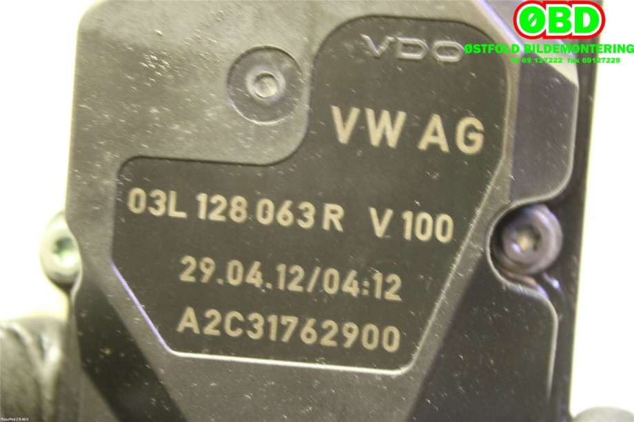 Spjeldhus til Audi A4, Allroad 2009-2016 (Type I) (B8) (B8) (03L 128 063 R|03L 128 063 T|03L128063R)