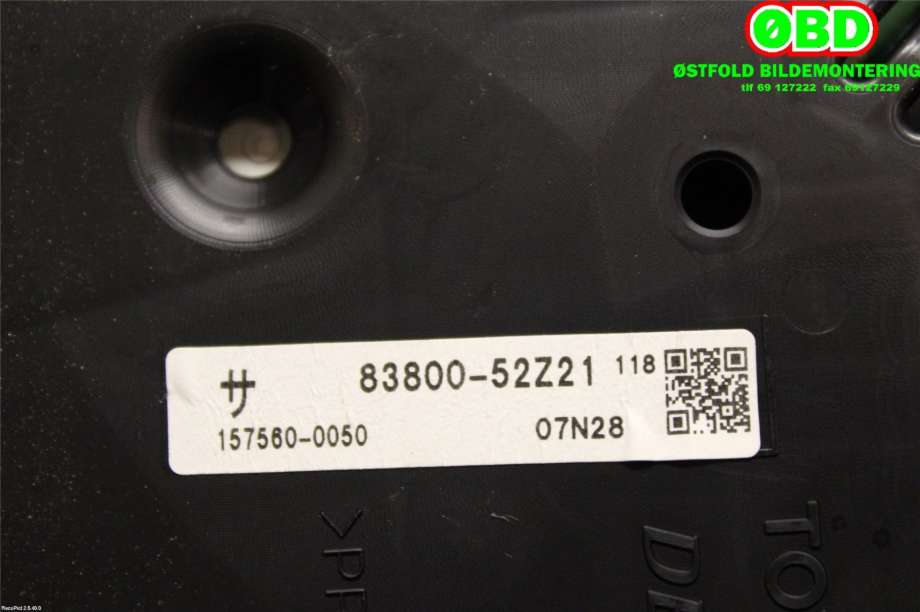Instrumentpanel til Toyota Verso-S 2011-2015 (COMBI) (COMBI) (TOYOTA|8380052Z21|)