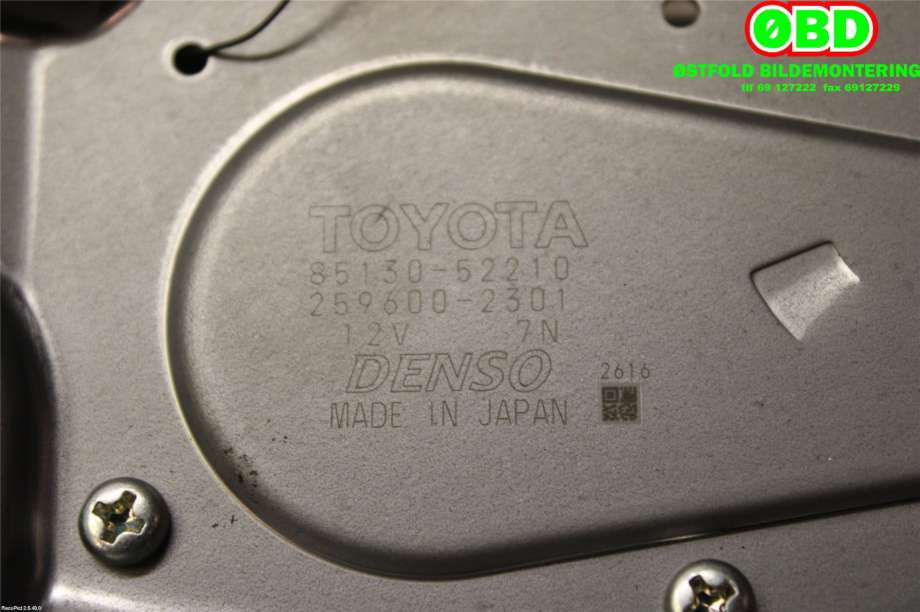 Viskermotor bakrute til Toyota Verso-S 2011-2015 (COMBI) (COMBI) (TOYOTA|8513052210|2596002301)