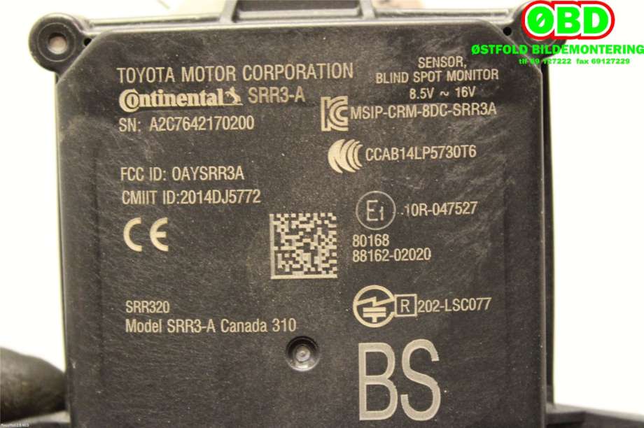Sensor radar til Toyota Corolla 2019-->> (TOYOTA COROLLA|8816202020|)
