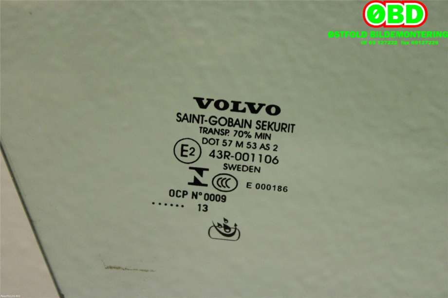 Siderute høyre foran til Volvo V60 2010-2013 (Type I, Fase 1)  (VOLVO|31385413|)