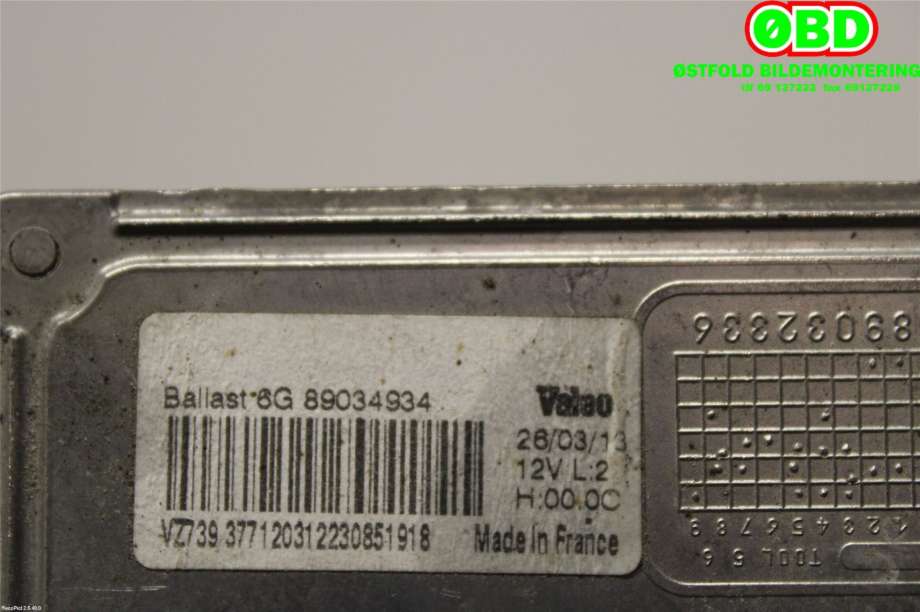 Styreenhet xenon/ballast til Peugeot 3008 2009-2016 (Type I)  (PEUGEOT|6224 L8|89034934|)
