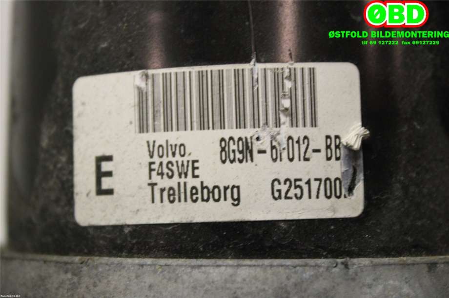 Motorfeste til Volvo V60 2010-2013 (Type I, Fase 1)  (VOLVO|30793318||8G9N6F012BB)