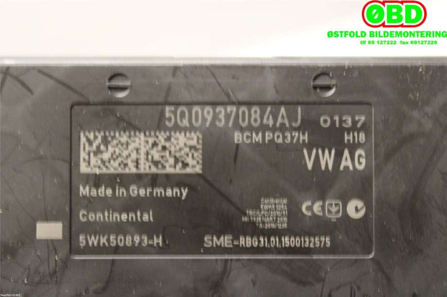 Styreenhet comfort (BCM) til VW Golf VII 2012-2017 (Fase 1)  (VOLKSWAGEN|5Q0 937 084 AJ||5Q0937084AJ)