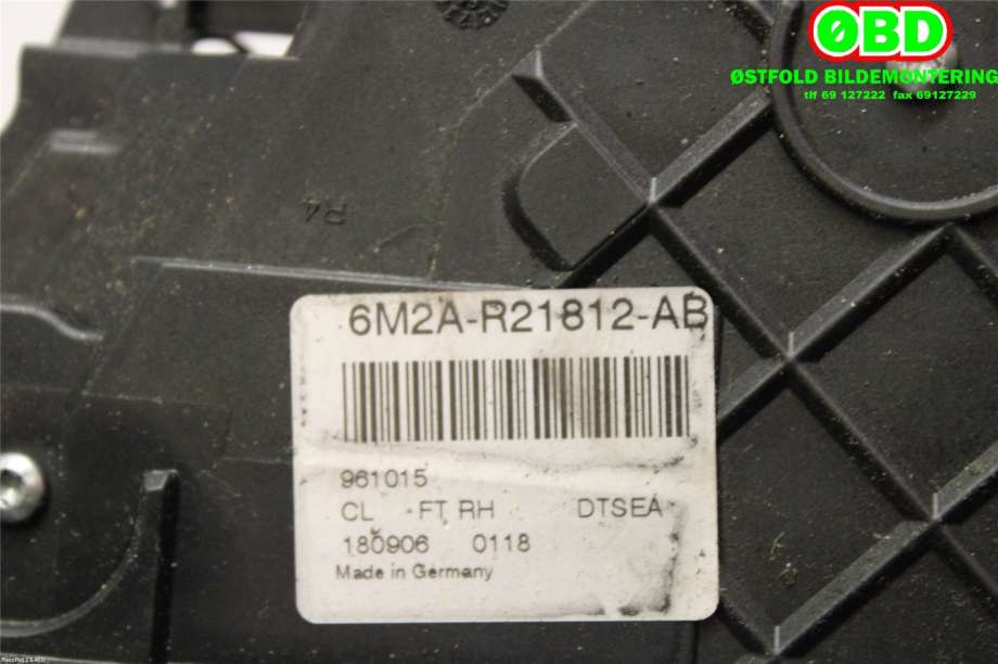 Låsekasse høyre foran til Ford S-Max 2006-2010 (Type I, Fase 1)  (FORD|1498996||6M2AR21812AB)