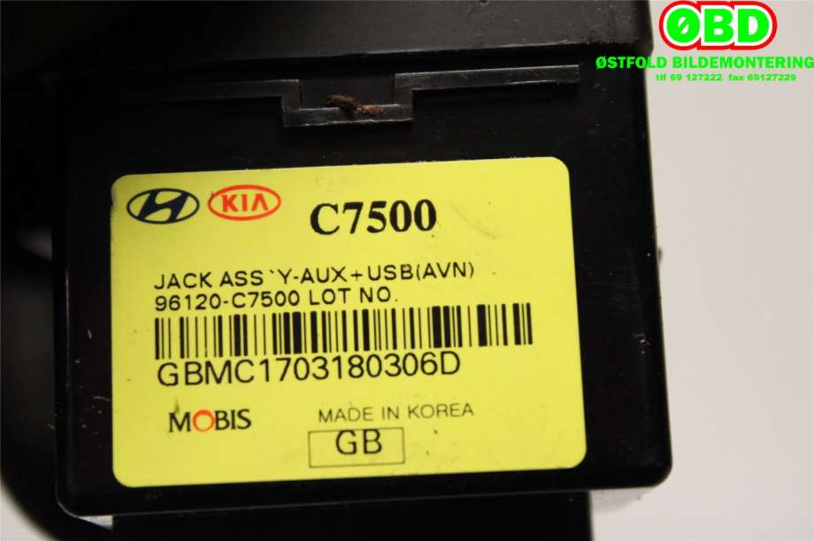 Bilstereo diverse til Hyundai i20 2015-2020 (Type II) (HYUNDAI|96120C7500|)