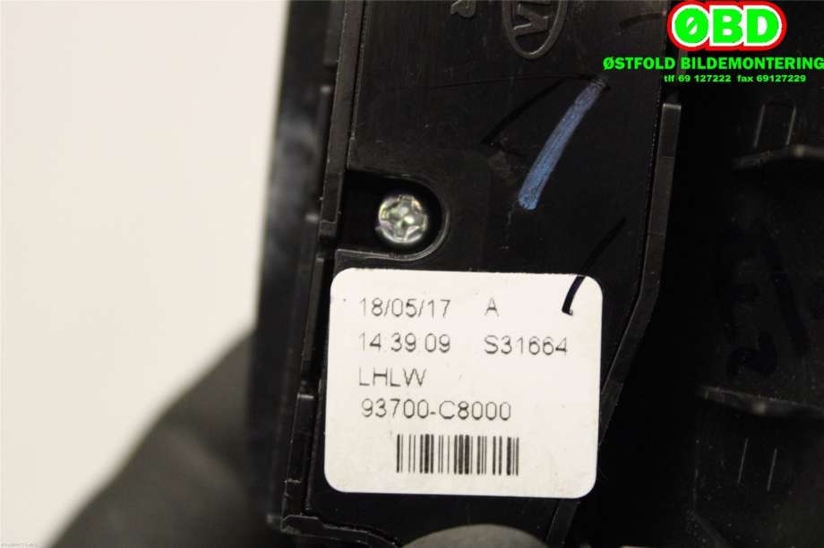 Bryter setevarme til Hyundai i20 2015-2020 (Type II) (HYUNDAI|93700C80004X||93700C8000)