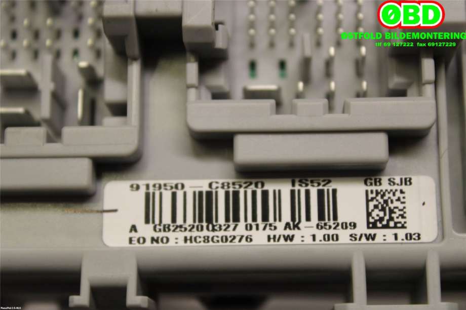 Sikringsboks til Hyundai i20 2015-2020 (Type II) (HYUNDAI|91950C8520|)